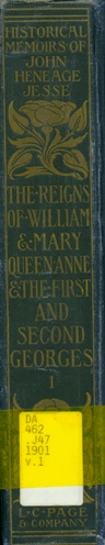 Memoirs of the Court of England William and Mary  spine